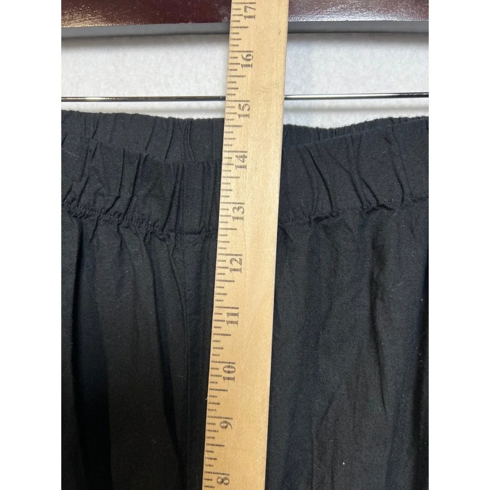 PrettyLittleThing Black Cotton Wide Leg Ruffle Hem Pants Womens Medium